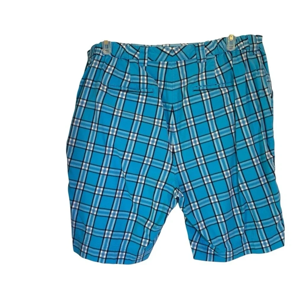 KIM ROGERS Women's plus size 18w Blue Plaid Women’s Bermuda style Shorts